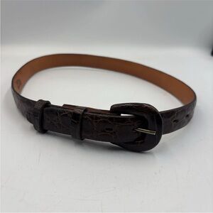 Vintage Wehmeier's Belt New Orleans Alligator Steer Lined Size 28- Brown